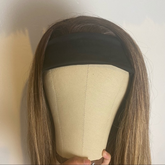 Nia Wigs Human Jade Ash Brown Human Hair Headband Wig 24” - Picture 9 of 16